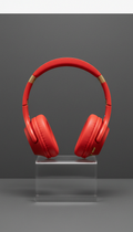 Electric red wireless headphones
