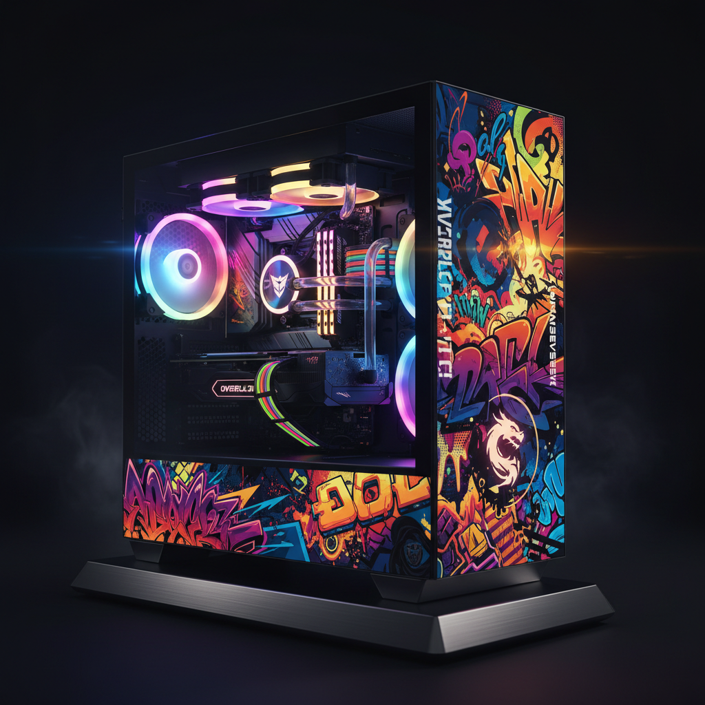 RGB Gaming Computer with colorful lighting